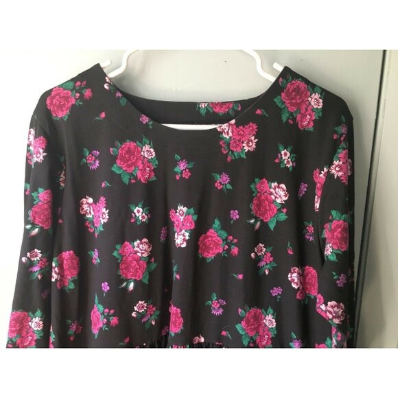 STORYBOOK HEIRLOOM Dress Womens Dress Black Pink Floral Modest Cottagecore Midi - Picture 8 of 8